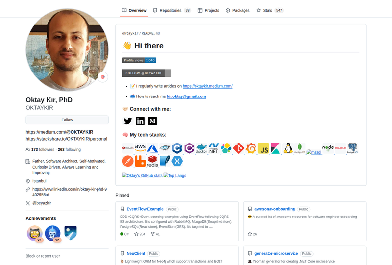 OKTAYKIR's GitHub profile screenshot