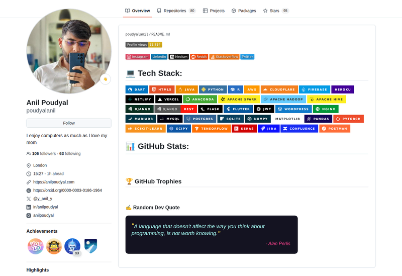 poudyalanil's GitHub profile screenshot