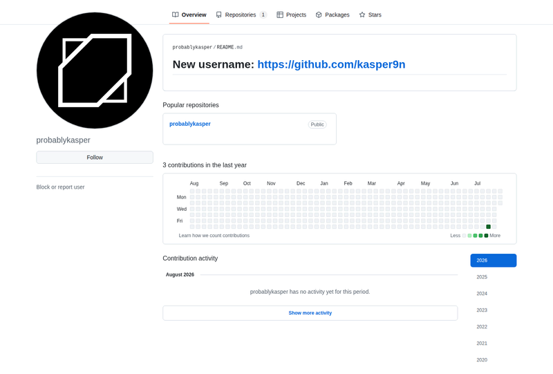 probablykasper's GitHub profile screenshot