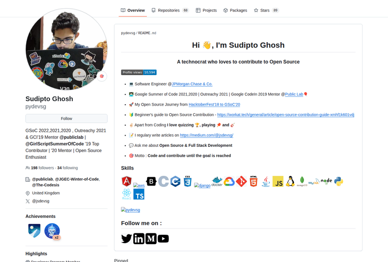 pydevsg's GitHub profile screenshot