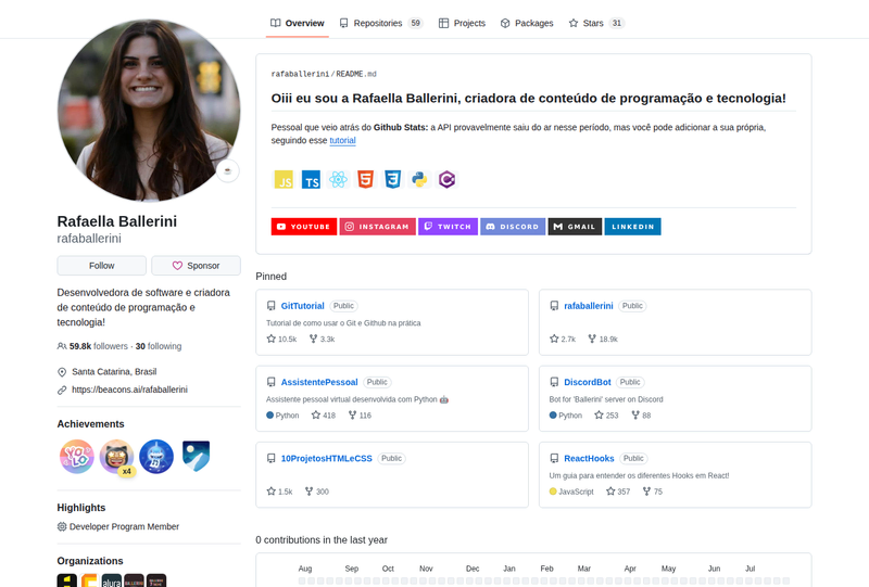 rafaballerini's GitHub profile screenshot
