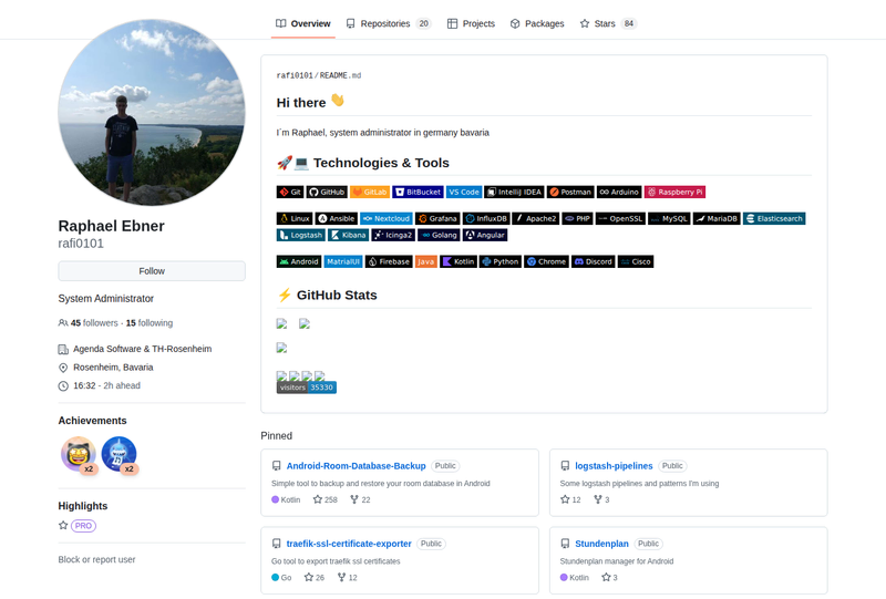 rafi0101's GitHub profile screenshot