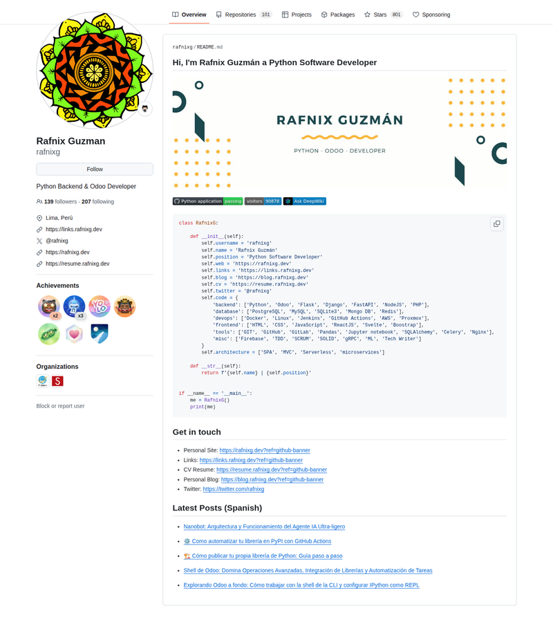 rafnixg's GitHub profile screenshot