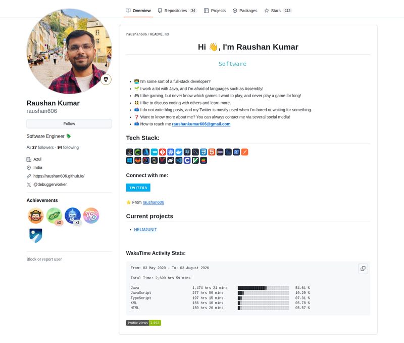 raushan606's GitHub profile screenshot