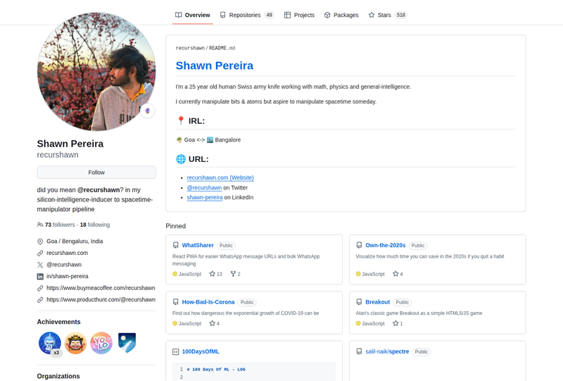 recurshawn's GitHub profile screenshot