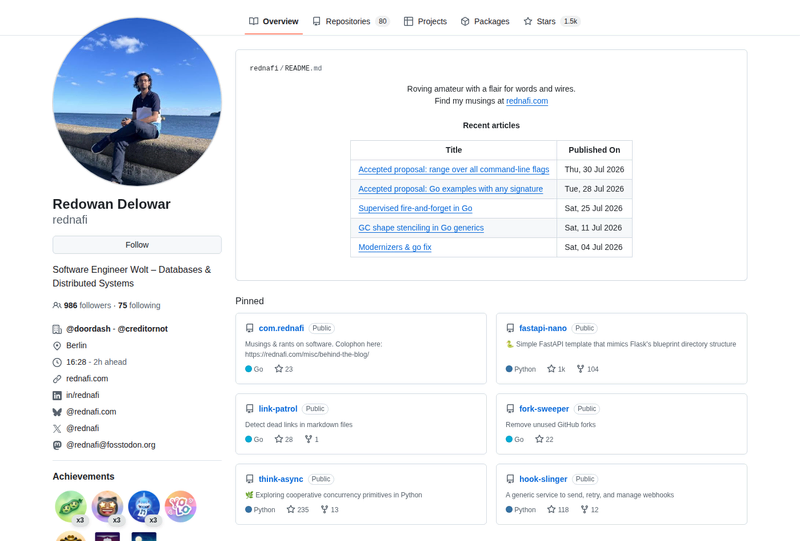 rednafi's GitHub profile screenshot