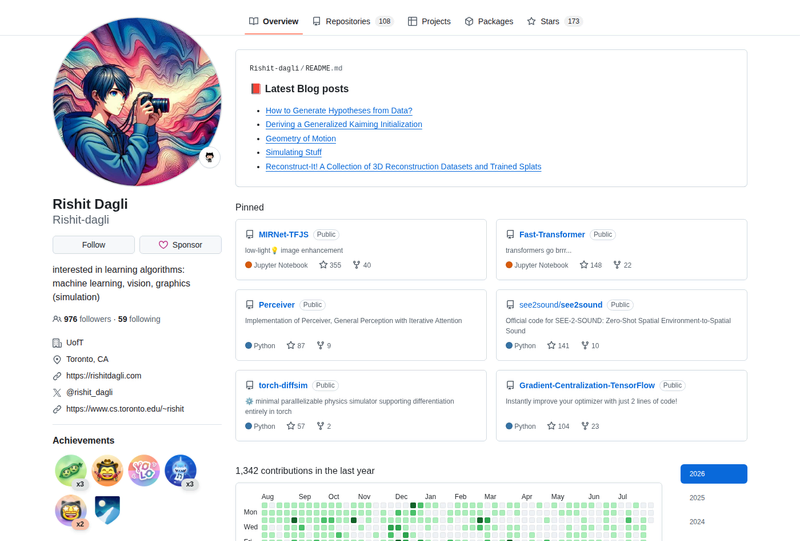 Rishit-dagli's GitHub profile screenshot