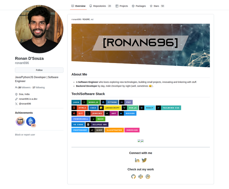 ronan696's GitHub profile screenshot