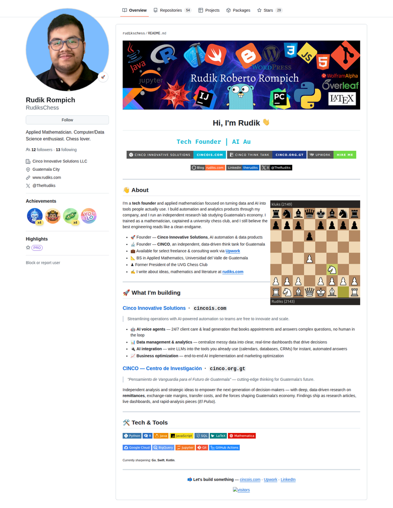 rudikschess's GitHub profile screenshot