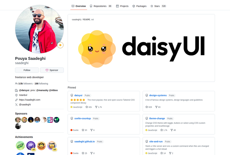 saadeghi's GitHub profile screenshot