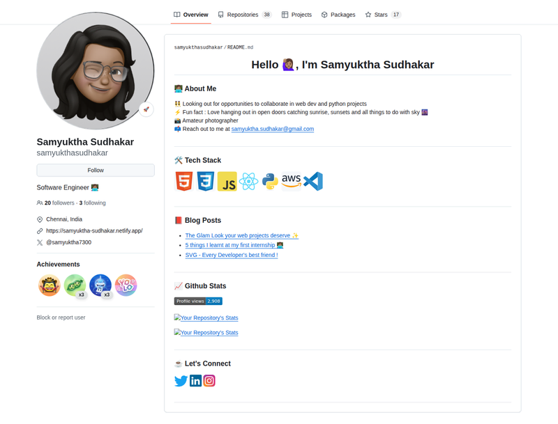 samyukthasudhakar's GitHub profile screenshot