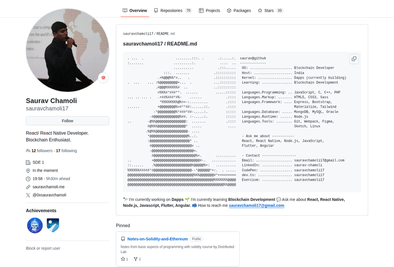 sauravchamoli17's GitHub profile screenshot