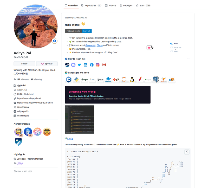 sciencepal's GitHub profile screenshot