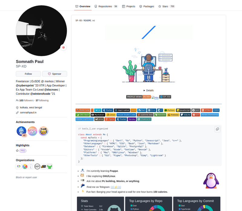 SP-XD's GitHub profile screenshot