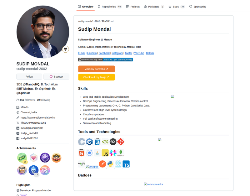 sudip-mondal-2002's GitHub profile screenshot