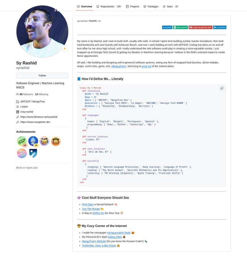 syrashid's GitHub profile screenshot