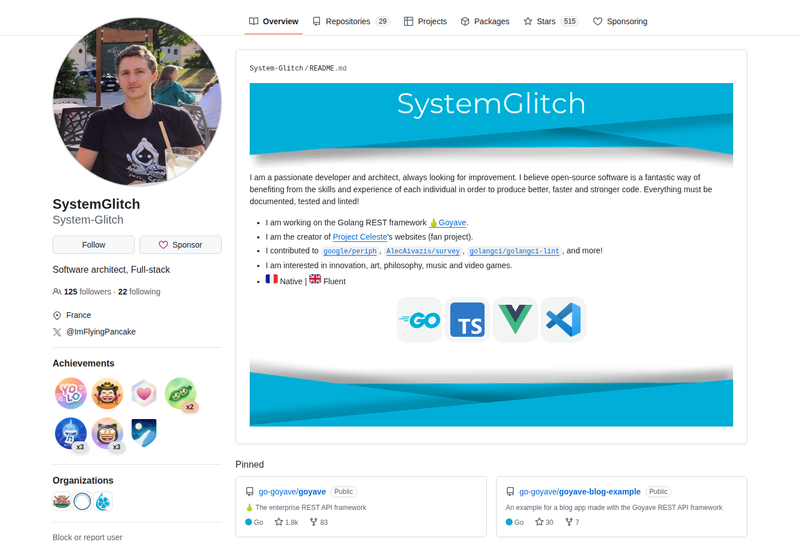 System-Glitch's GitHub profile screenshot