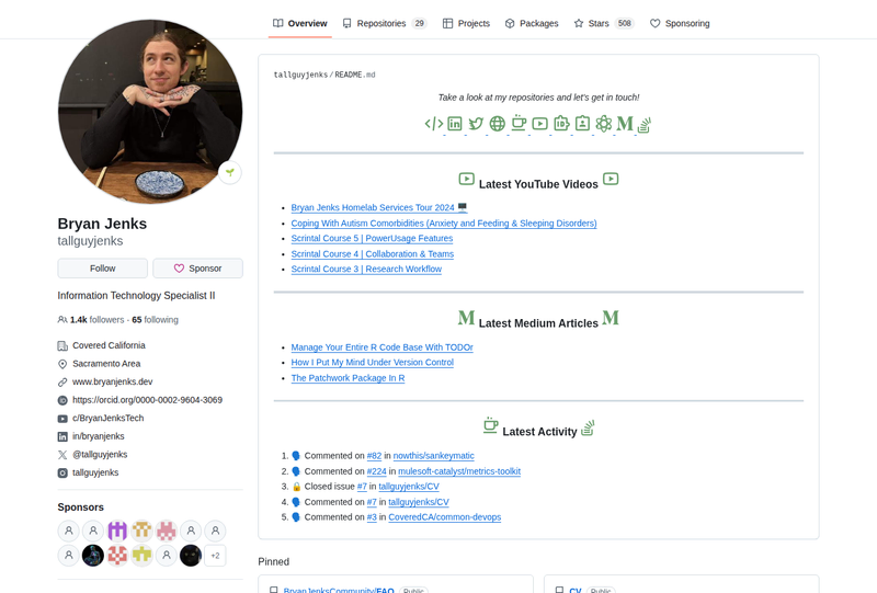 tallguyjenks's GitHub profile screenshot