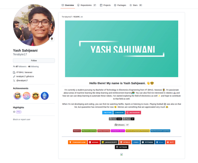 Terabyte17's GitHub profile screenshot