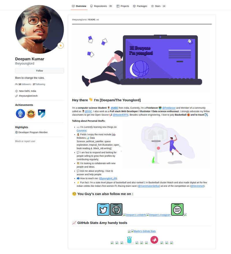 theyounglord's GitHub profile screenshot