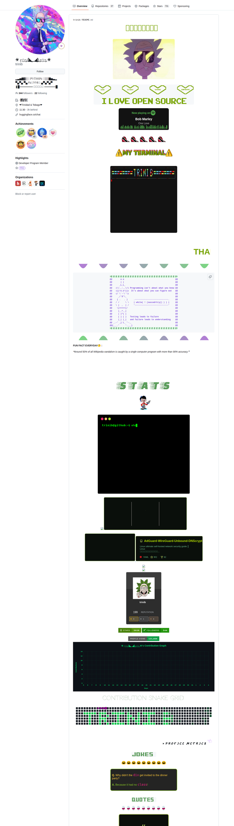 trinib's GitHub profile screenshot