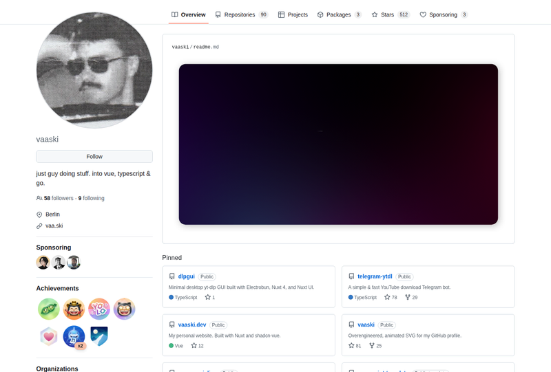 vaaski's GitHub profile screenshot