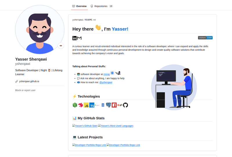 ysherqawi's GitHub profile screenshot